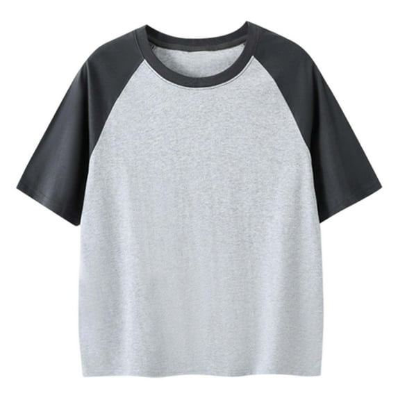 Vividxx Boys Short Sleeve T-Shirt Color Block Raglan Tee Comfortable Tops For Kids Casual Everyday Wear Youth Summer Outfits Sets Solid Color Toddler O-Neck Leisure Dailywear