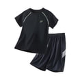 thumbnail image 1 of Vividxx Boys Short Sleeve T-Shirt Pants Outfits Sets Medium To Large Kids' Sunscreen Clothing Sets Summer New Child Lightweight Outerwear For Children 3-18 Solid Color Toddler Classic Dailywear, 1 of 4