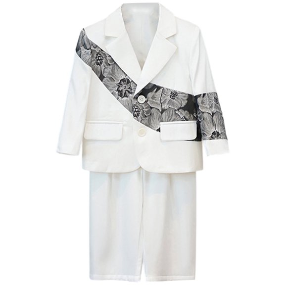 Vividxx Boys Suit Blazers With Printed Pattern Children Casual Suit For Boys Fashion Show Flower Girl For 3-16 Years Old Coats Toddler O-Neck Comfort Outwear