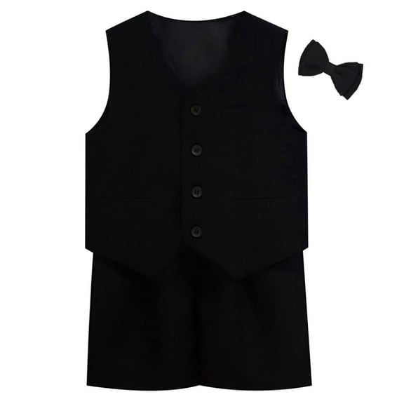 Vividxx Boys Suit Sets Formal Attire For Family Child Performance Wedding And Celebration Party Outfits Sets (including Bow Ties Jackets Shorts) Solid Color Toddler Soft Dailywear