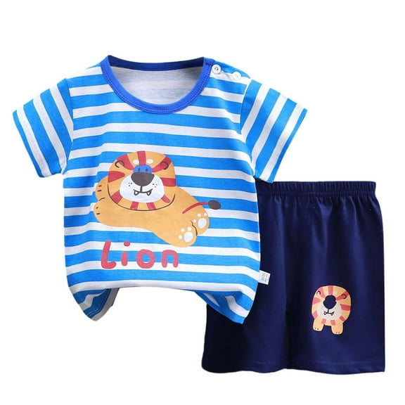 Vividxx Boys Summer Outfits Sets O-Neck Short Sleeve T-Shirt And Shorts Outfits Sets Casual Playwear For Newborn Kids Ages 1-7 Comfortable Breathable Daily Wear Solid Color Stylish Dailywear