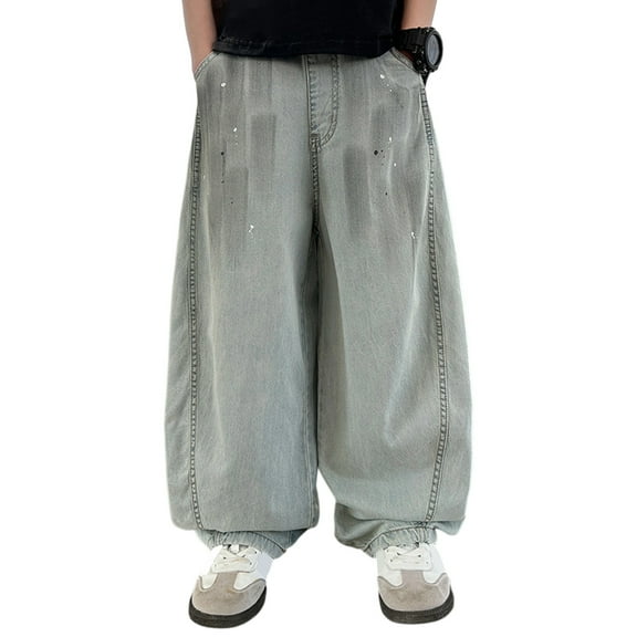 Vividxx Boys Summer Pants Lightweight Breathable Jeans For Kids Casual Everyday Wear Comfortable Stretchable Outfits Sets For Boys Age 5-16 Solid Color Toddler Boho Dailywear