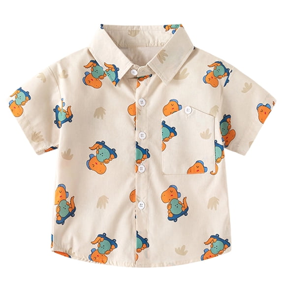 Vividxx Boys Summer Shirt Casual Short Sleeve Shirt With Digital Print Comfortable Kids Tops For Boys 2-8 Years Trendy Boys Shirt For Daily Wear Toddler O-Neck Classic Dailywear