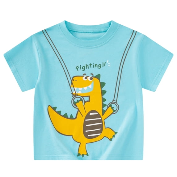 Vividxx Boys Summer Short Sleeve T-Shirt Tees Dinosaur Graphic Kids Casual Tops Comfortable Tee For And Children Age 4 12 O-Neck Stylish Dailywear