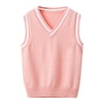 thumbnail image 1 of Vividxx Boys Sweater Vest For Outdoor Activities Lightweight Knit Cardigan For Kids Casual Wear Autumn Winter Layering Solid Color Toddler O-Neck Soft Sweater Vests, 1 of 4