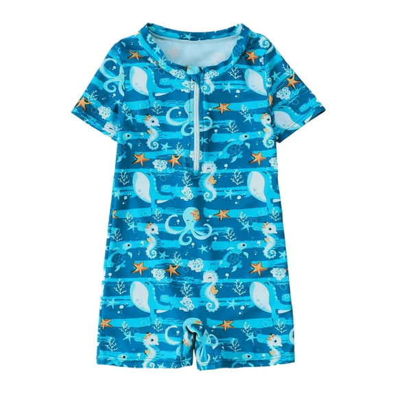 Vividxx Boys Swimwear Toddler Swimsuit Cartoon Printed For Beach Pool Summer Water Play Baby Rash Guard 12-18 Months