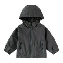 Vividxx Boys Windbreaker Jacket For Kids Lightweight Hooded Zipper Coats Outdoor Casual School Jacket For Boys Age 2-13 Years Solid Color Toddler O-Neck Leisure Outwear