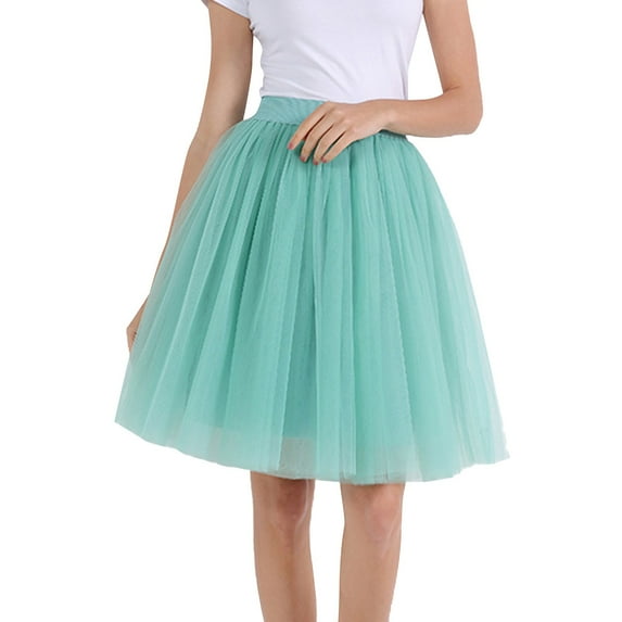 Vividxx Carnevale New Women Tulle Skirts Knee Length Long Adult Tutu Layered Short Prom Party Midi Skirt Fashion Clothing