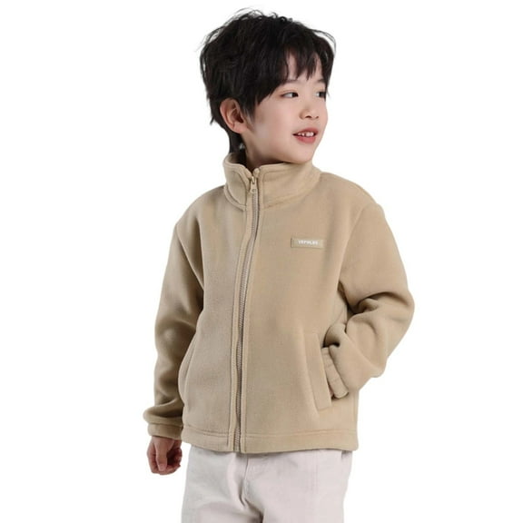 Vividxx Children Casual Solid Color Pocket Stand Up Collar Zipper Jacket Hoodie Coats Toddler Holiday Outwear