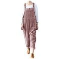 thumbnail image 1 of Vividxx Corduroy Jumpsuit Casual Long Strapless Overalls Solid Color Fashion Romper With Pockets Fashion Clothing, 1 of 9