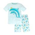 thumbnail image 1 of Vividxx Cute Outfits For Girls Two Sets Of Children's Cartoon Print Thin Short Sleeve Short Pants Pajamas Sets With Cartoon Print 7-8 Years, 1 of 2