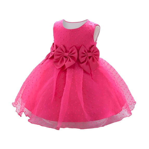 Vividxx Dress For Girl Sleeveless Bowknot Mesh Princess Dress Summer Fashion Festival Christening Dress Lovely