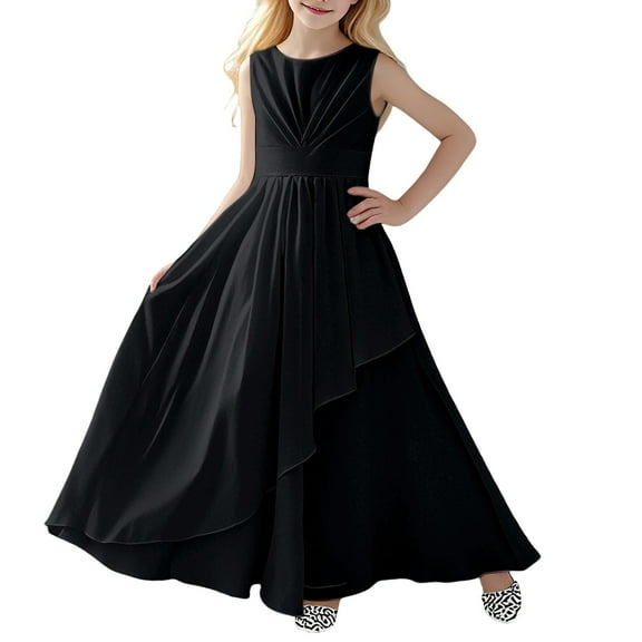 Vividxx Dress For Girls For Elegant Sleeveless Crew Neck Party Dress For Kids For Performances Weddings And Outdoor Events 100