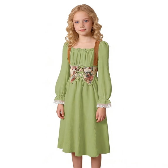 Vividxx Dresses For Girls Long Sleeve French Court Style Elegant Party Gown Beach Party Dress