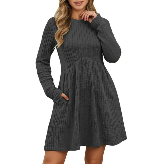 Vividxx Dresses For Women Bohemian Irregular Knit Solid Color Dress With Flare Skirt Design Fashion Clothing