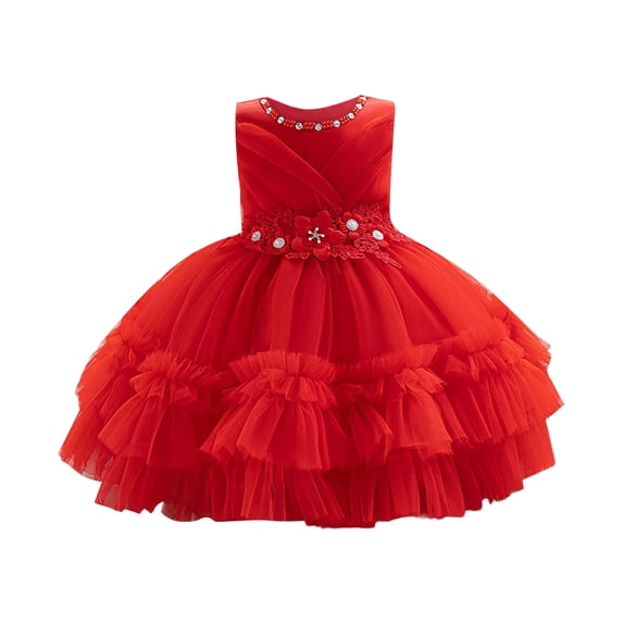 Vividxx Dresses For Girls Summer Sleeveless Girls Dress With 3D Gown For Birthday Party Pageant Performance And Occasions Fashion Girl Outfits Clothes
