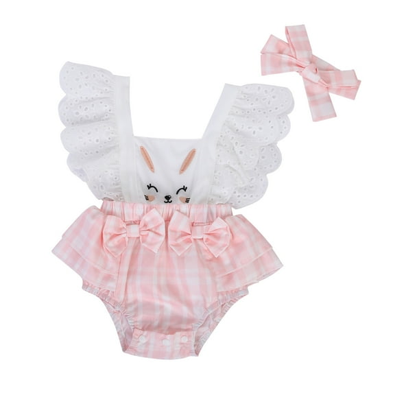 Vividxx Easter Girl Outfit Baby Clothes Wind Cute Easter Embroidery Baby Bodysuit Set Comfortable Kids Clothing Set