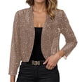 thumbnail image 1 of Vividxx Elegant Solid Color Casual Outerwear Lightweight Shiny Front Open Long Sleeve Breathable Thin Party Cardigan Coat Casual Soft, 1 of 7