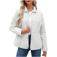 thumbnail image 1 of Vividxx Fall Jackets For Women 2025 Casual Solid Color Lapel Long Sleeve Quilted Outerwear Fall Fashion Outfits, 1 of 9
