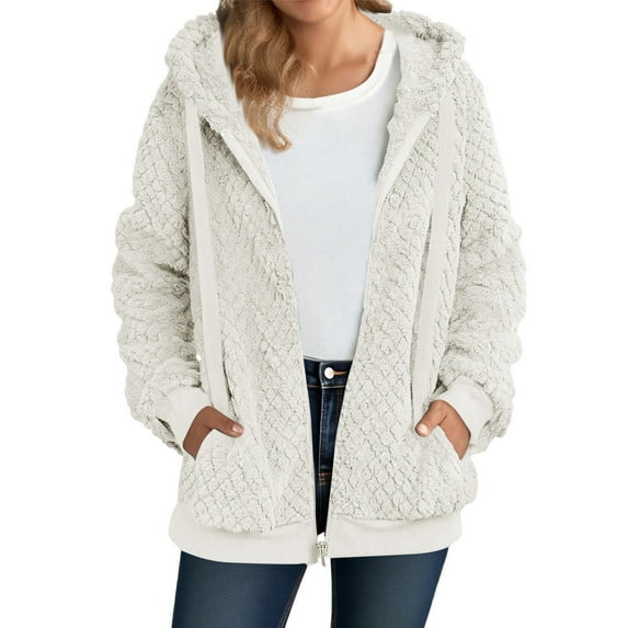 Vividxx Fall Jackets For Women 2025 Winter Warm Soft Lined Hooded Coat Outdoor Casual Zipper Front Pockets Comfortable Loungewear Casual Soft