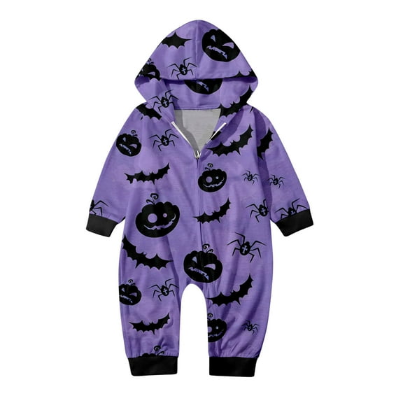 Vividxx Family Matching Pajamas Infant Boys Girls Halloween Printed Parent Child Family Matching Halloween Onesie Pajamas For Baby Comfortable 18M