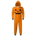 thumbnail image 1 of Vividxx Family Matching Pajamas Men's Halloween Parent Child Printed Hooded Zipper Home Jumpsuit Halloween Pumpkin Pajamas For Dad Comfortable, 1 of 3