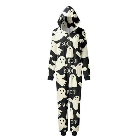 Vividxx Family Matching Pajamas Women's Halloween Parent Child Jumpsuit Hooded Zipper Comfy Romper Jumpsuit Family Home Loungewear Matching Pajamas For Mom Comfortable
