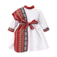 thumbnail image 1 of Vividxx Fashionable Middle Style Girls Clothing: Long Sleeved Dresses Long Robe Middle Age Dresses With Scarves And Belts For Autumn Solid Color Infants Versatile Sundress, 1 of 9