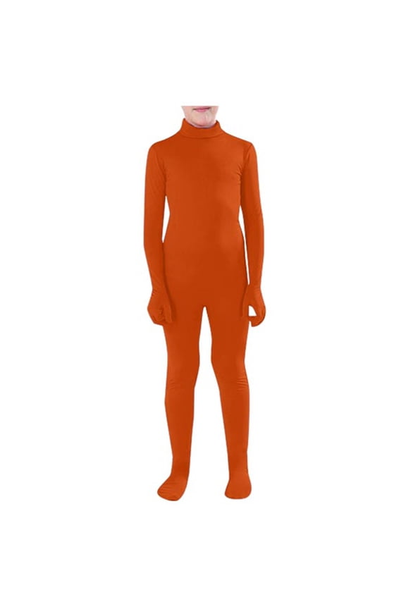 Full Bodysuit Kids Dancewear Solid Color Zentai Child Unitard For Kids Halloween Dress Up S