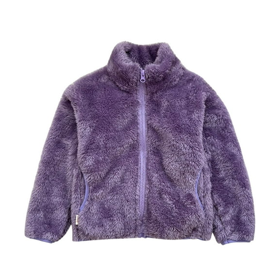 Vividxx Girl Winter Coats Toddler Kids Baby Girls Boys Solid Color Wool Coat Jacket Outerwear Zipper Warm Thick Winter Outwear With 2 Pockets Party Outerwear Jackets Tops 12-18 Months
