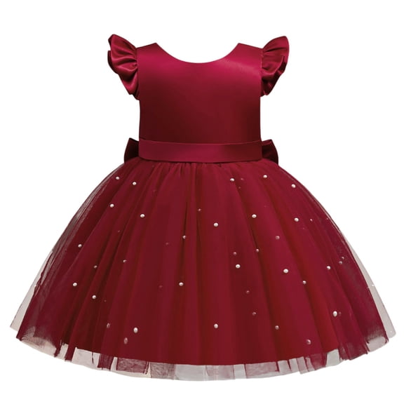 Vividxx Girl's Dresses Elegant Girls Party Dress Puffy Sleeve Tutu Girl Formal Gown For And Performance Outfits With Design And Comfortable Fit 9-10 Years