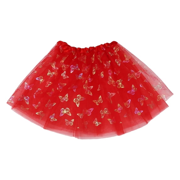 Vividxx Girl's Dresses Sparkly Layered Puff Skirt For Girls Party Performance Tutu Dress Elegant Semi Formal Attire One Size