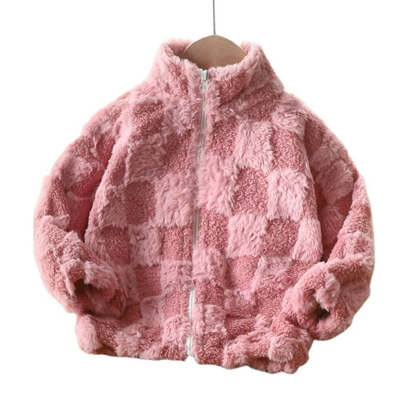 Vividxx Girl's Winter Coat Jacket Children's Coat Fall Winter Cardigan Thickened Top Zipper Stand Collar Large Winter Coats Toddler Boys Girls Clothes 7-8 Years