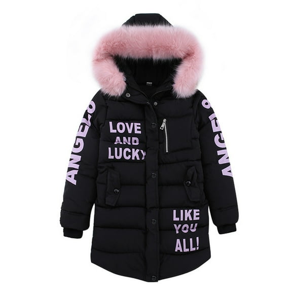 Vividxx Girl's Winter Coat Jacket Children's Padded Warm Outwear Jacket Hooded Kids Winter Faux Girls Coat&Jacket Warm And Cute Winter Wear 9-10 Years