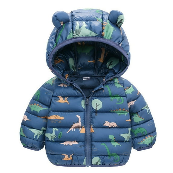 Vividxx Girl's Winter Coat Jacket Outerwear Coat Girls Windproof Toddler Jacket Baby Boys Winter Dinosaur Warm Cartoon Hooded Coat&Jacket For Boys And Girls 3-4 Years