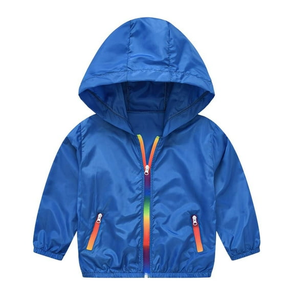 Vividxx Girl's Winter Coat Jacket Toddler Kids Summer Sunscreen Jackets Rainbow Hooded Outerwear Zipper Coats For Boys And Girls 4-5 Years