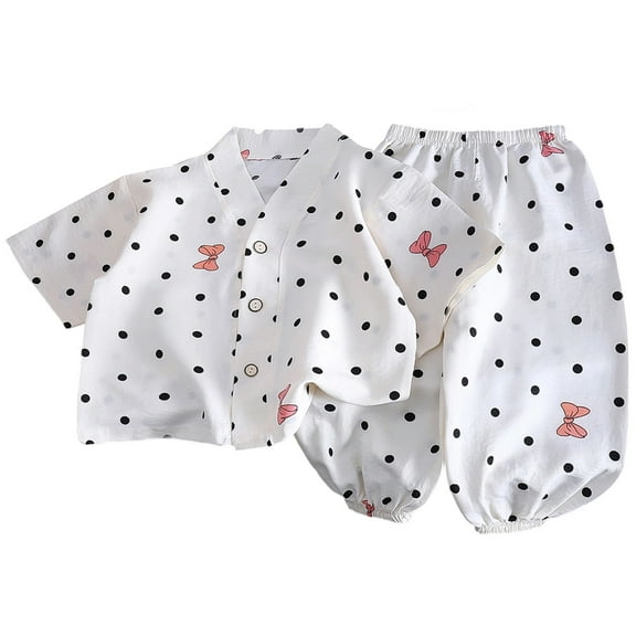 Vividxx Girls Boys Summer Pajama Sets Short Sleeve Cloud Kids Sleepwear Comfortable Loungewear For Newborn 6M 11Y Solid Color O-Neck Boho Nightwear