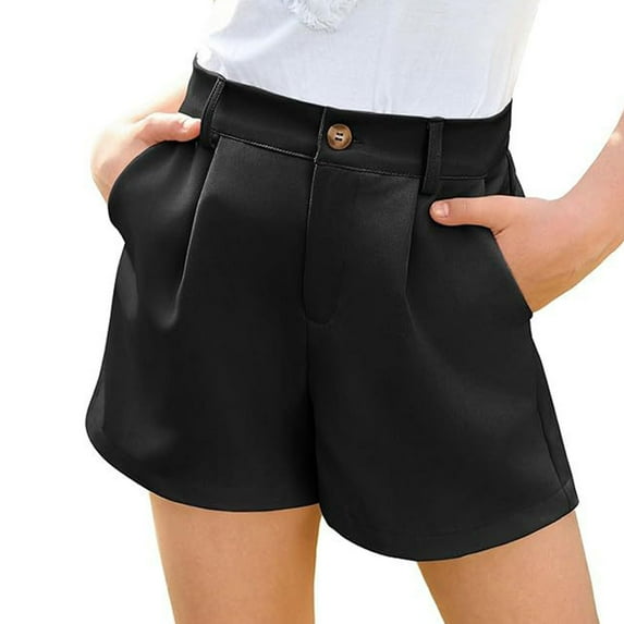 Vividxx Girls Casual Summer Shorts Elastic Solid Color Dress Pants For Kids Comfortable Playwear Everyday Slacks Age 5-14 Toddler Relaxed Fit Bottoms