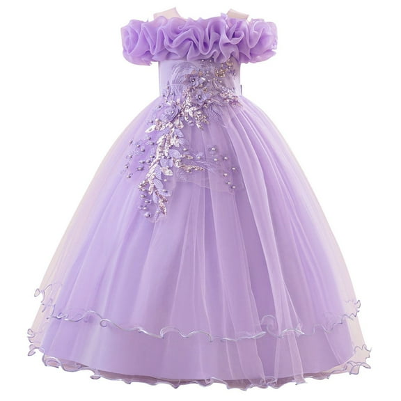 Vividxx Girls Dress Elegant Girls Dresses For Casual Wedding And Party Wear With Off Shoulder Design And Tutu Skirt 160