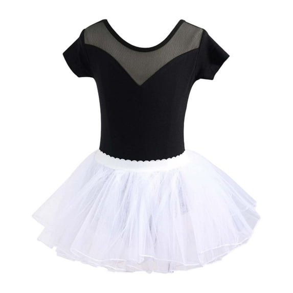 Vividxx Girls Dress Girls Dance Dresses Performance Tutu Outfit Short Sleeve Leotard Skirt Set For Ballet Jazz Recital Practice Toddler Kids 18-24 Months