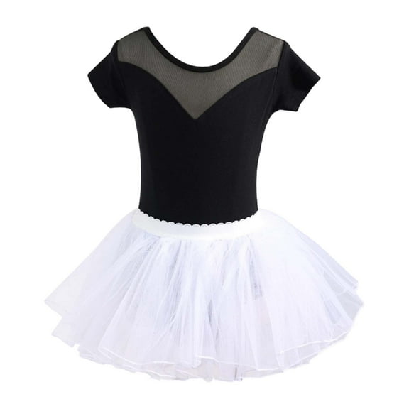 Vividxx Girls Dress Girls Dance Dresses Performance Tutu Outfit Short Sleeve Leotard Skirt Set For Ballet Jazz Recital Practice Toddler Kids 18-24 Months
