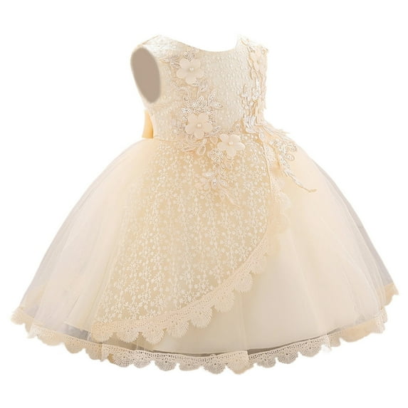 Vividxx Girls Dress Girls Dress Baby Dress Bowknot Infant Christening Gown For Everyday Wear Baby Clothing 12-18 Months