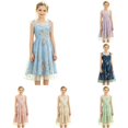 thumbnail image 1 of Vividxx Girls Dress Kids Mesh Floral Embroidered Sleeveless Dress Party Evening Gown Daily Wear 7-8 Years, 1 of 4