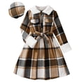 thumbnail image 1 of Vividxx Girls Dresses Long Sleeve British Style Plaid Dress With Detachable Hood For Kids Autumn Winter Casual School Party Outfits Sets Toddler O-Neck Lovely Dailywear, 1 of 8