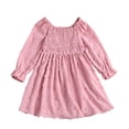 thumbnail image 1 of Vividxx Girls Dresses Long Sleeve Square Neck Ruffle Tiered Smocked Dress With Floral Print And Embroidered Letter For Girls Elegant Casual Party Wear 11-12 Years, 1 of 9