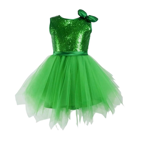 Vividxx Girls Dresses Solid Color Sleeveless Party Dress For Girls With Round Neck Flowy Skirt For Performances And Stage Show 7-8 Years