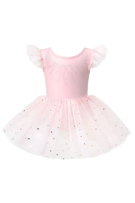 Girls Dresses Star Mesh Ballet Dress With Sleeveless Flutter Design For Dance Performance And Beach Party Dress