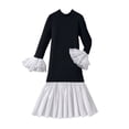 thumbnail image 1 of Vividxx Girls Dresses With Lace Sleeves Tailored Fit Hem Party Gown Ruffle Girl Dresses For Autumn 8-9 Years, 1 of 9