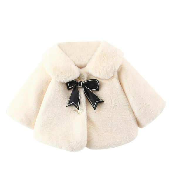 Vividxx Girls Jacket Baby Coat Fall Winter Shawls Girl's Cloak Baby Girl's Top Warm Fuzzy Outerwear Coat Fall Outerwear Jackets 12-18 Months