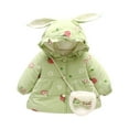 thumbnail image 1 of Vividxx Girls Jacket Jacket+Bag Windproof Toddler Baby Thicken Girls Warm Coat Hooded Winter Outerwear Girls Coat& Fall Outerwear Jackets 18-24 Months, 1 of 7